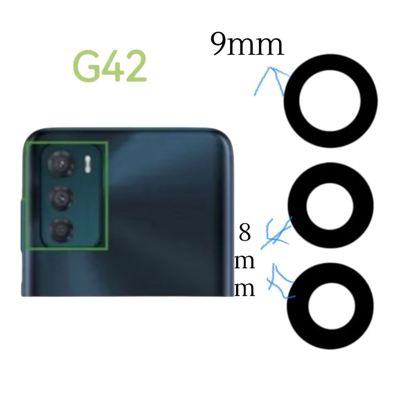 Lente Vidro de Camera Traseira Compativel Moto G42 Xt2233 (3pçs)(com adesivo )