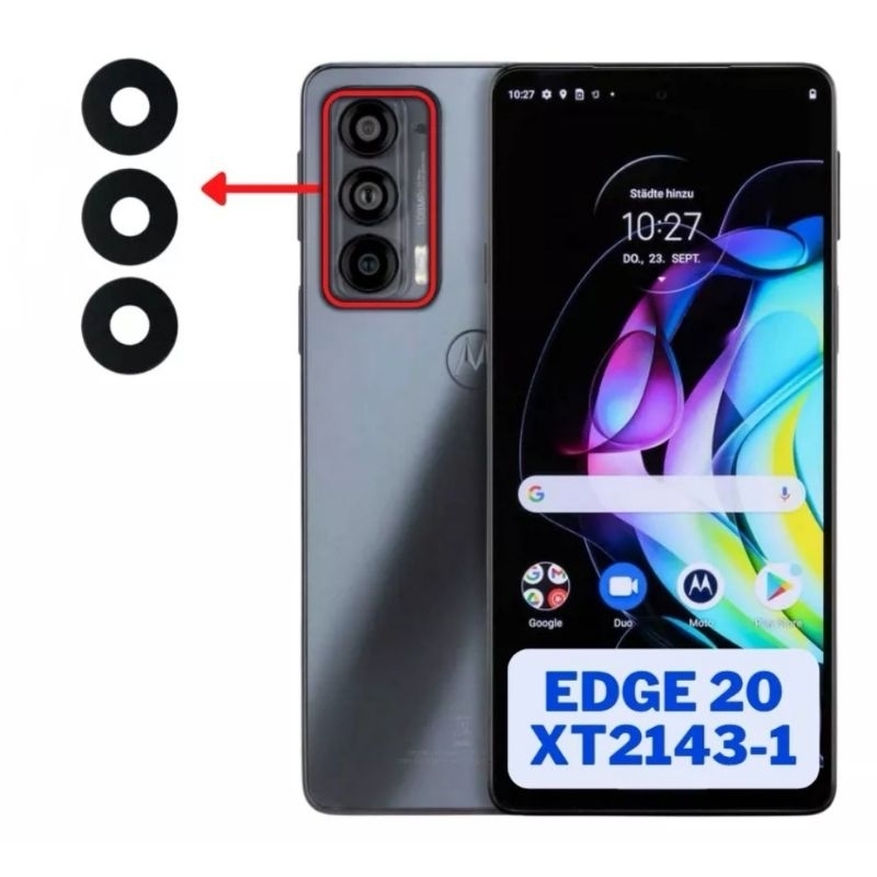 Lente Vidro de Câmera Traseira Compatível Mot Edge 20 Xt2143  (3pçs)