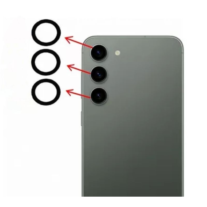 Lente Vidro de Câmera Traseira Compatível galaxy S23 S911 / S23 Plus S916 (3pçs)