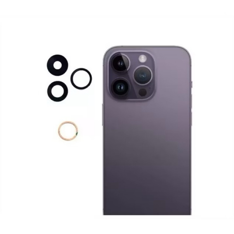 Lente Vidro de Câmera Traseira Compatível ip 15 Pro (3pçs)(com adesivo )