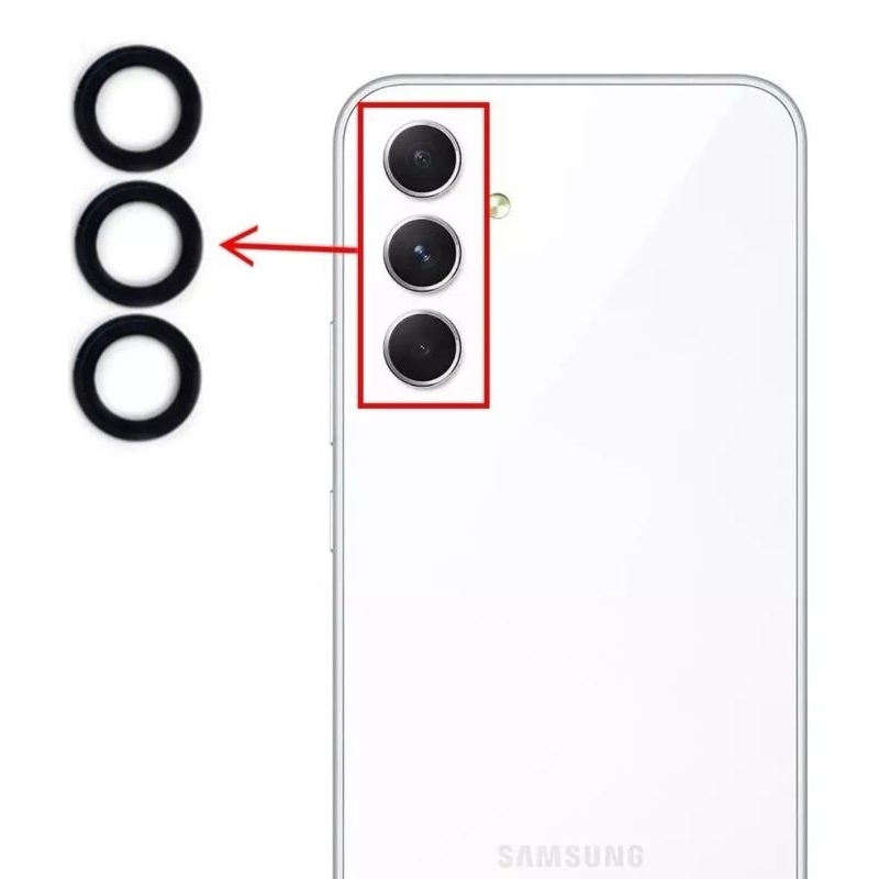 Lente Vidro de Câmera Traseira Compatível galaxy A54 Sm-A546E (3pçs)(com fita)