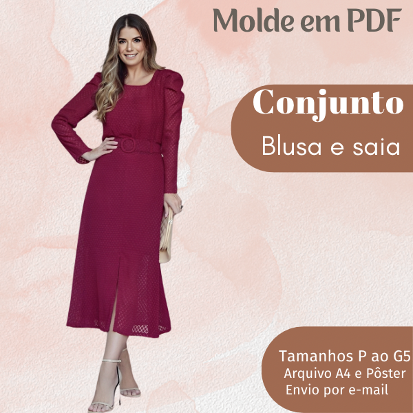 MOLDE EM PDF - CONJUNTO BLUSA E SAIA TASSIA