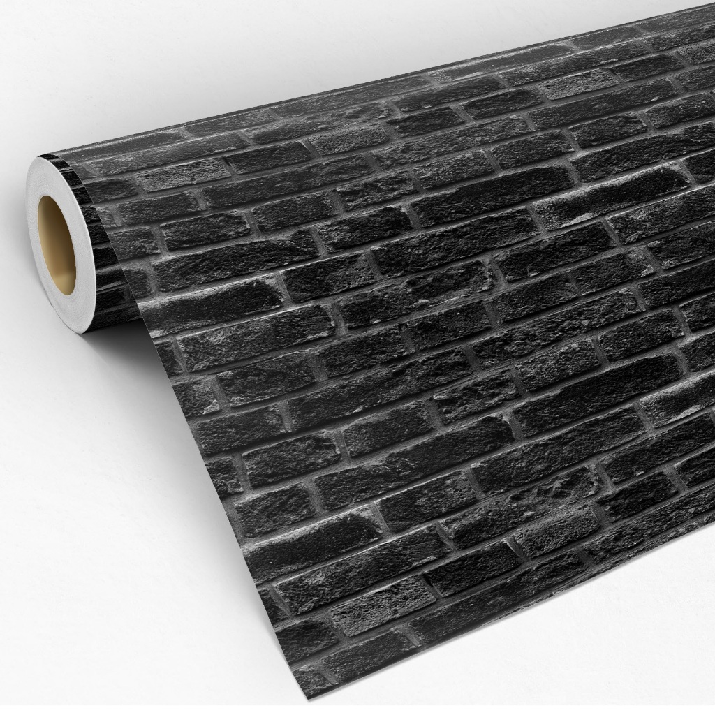 Papel De Parede Adesivo Revestimento Tijolinho Demolição Preto A Vista Decoração Rolo de 3 Metros