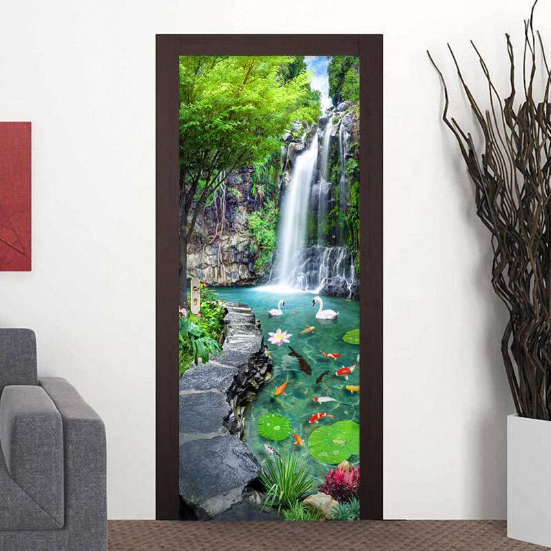 adesivo para porta vista cachoeira 83x213