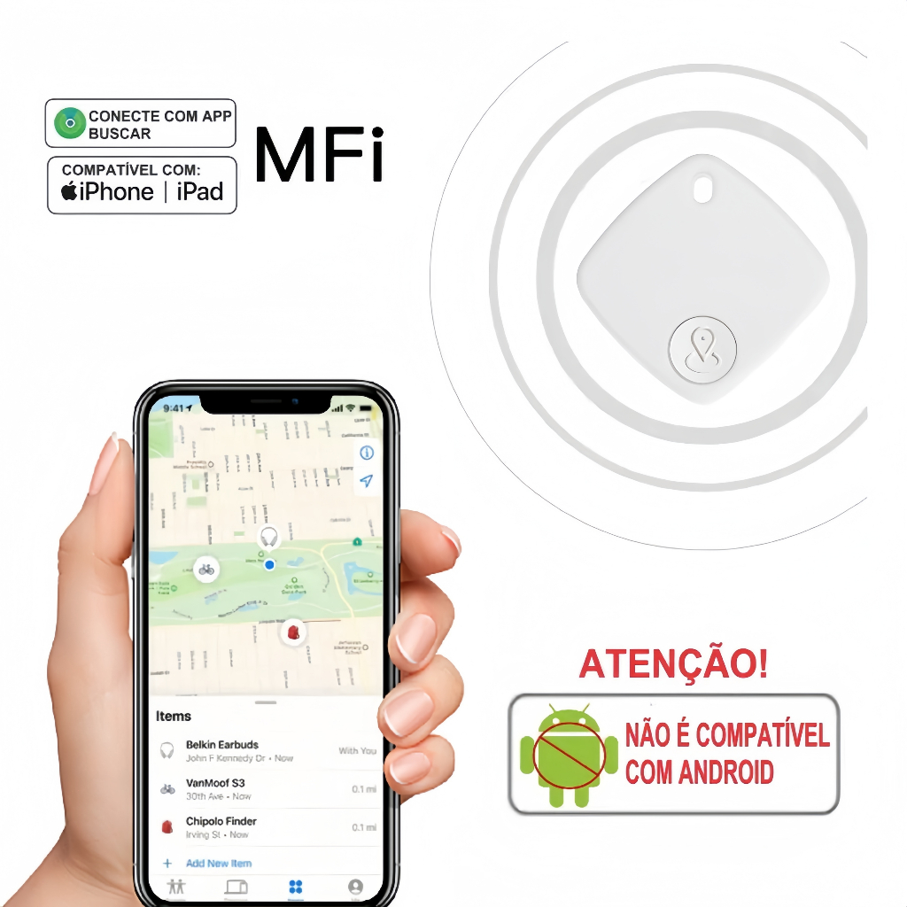 KIT 1/2 Rastreador GPS Inteligente Mini Lembrete Anti-Perda Para iOS Apple Find My MFI Car Key Child