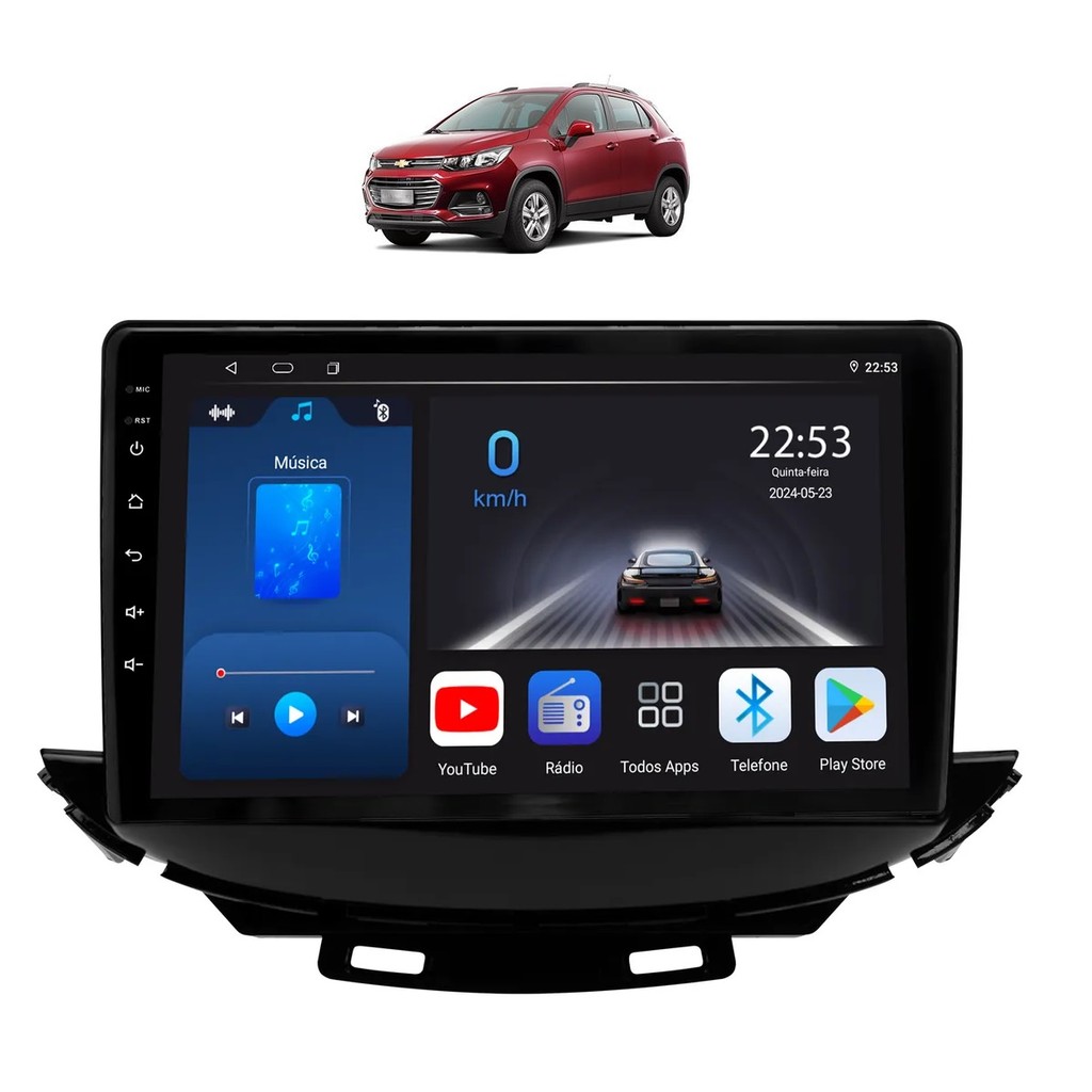 Kit Multimídia Tracker 2017 / 2019 9 Pol Android Carplay Gps 2/32GB - Roadstar 915BR