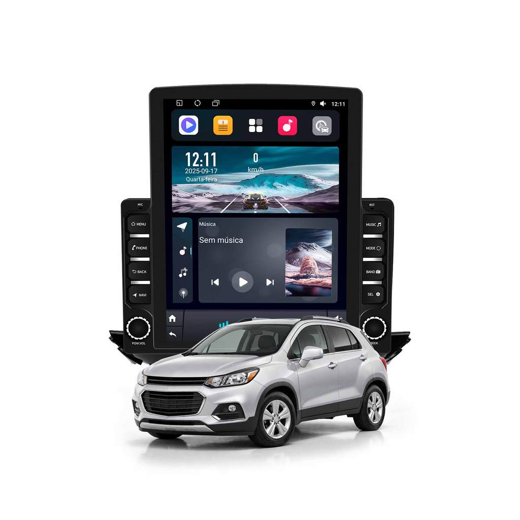 Multimídia Tracker 2017 A 2019 2+64gb Tesla Quadcore 9.7p Blackpiano Carplay Android Auto Com GPS