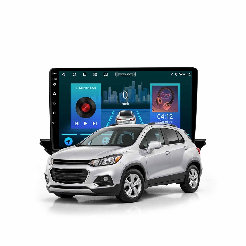 Multimídia Tracker 2017 A 2019 2+64gb Quadcore Android 9p Carplay Auto Com GPS E Wifi