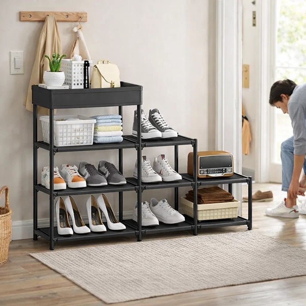 Estante Rack Prateleira Guarda Organiza Sapato Tênis Sadandalia Calçados Caixa Jarro Suporte Móvel