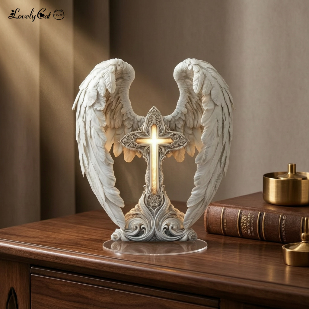 Elegant Desktop Ornament Angel Wings Table Decor Sign Acrylic Wing Statue Decorative Tabletop for Home Room Bedroom Offi