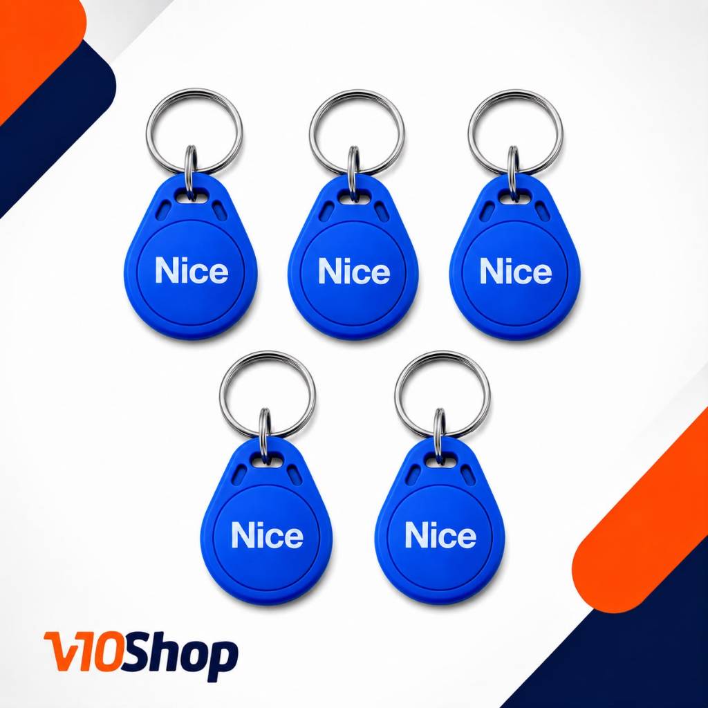 Kit 5 Chaveiro Aproximação Tag Nice Linear Hcs 125 khz Azul Controle de Acesso Fechadura