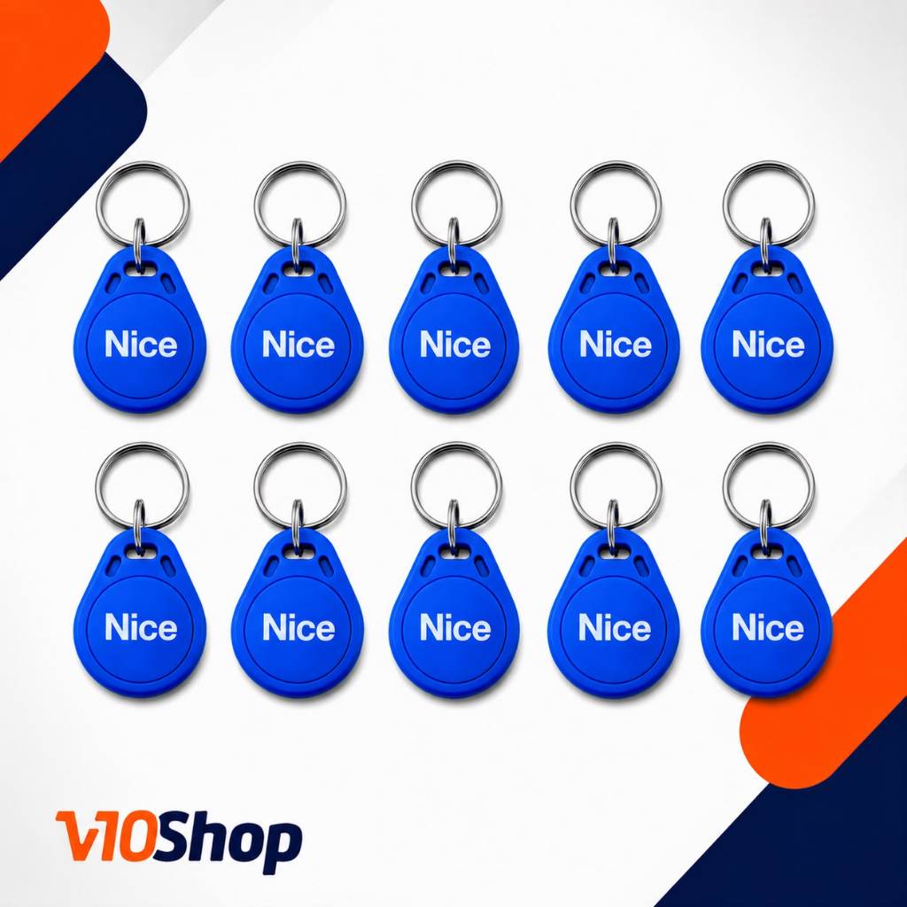 Kit 10 Chaveiro Aproximação Tag Nice Linear Hcs 125 khz Azul Controle de Acesso Fechadura