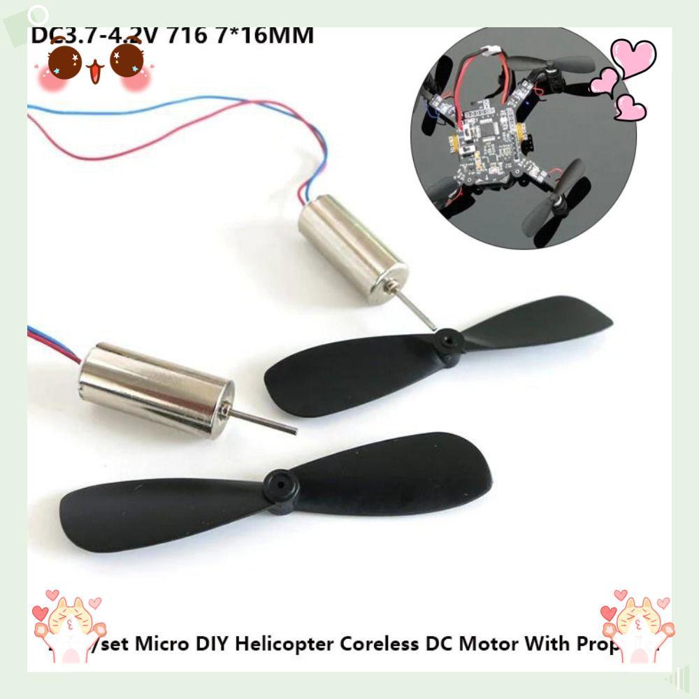 2 Unidades/Conjunto Motor DC Coreless , DC3.7-4.2V Com Hélice De Alta Velocidade De Ótimo Torque , Corrente Contínua