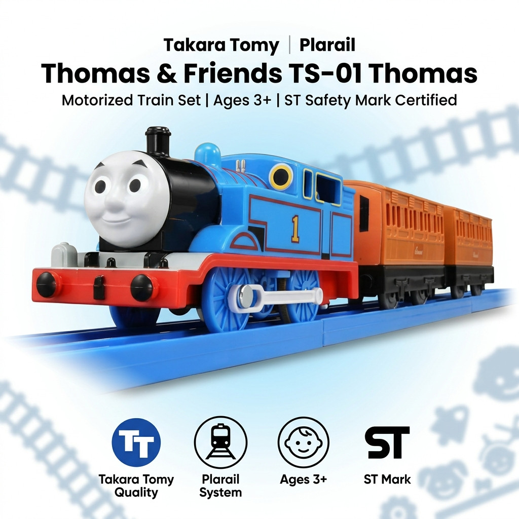 Takara Tomy Plarail Thomas TS-01 Motorized Train Toy for Kids 3+ ST Certified Railway Set