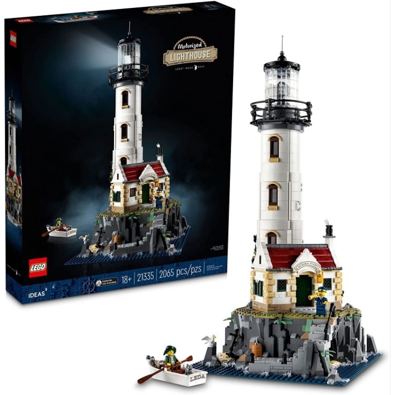 LEGO Ideas Farol Motorizado (LEGO Ideas Motorized Lighthouse, conjunto número 21335).