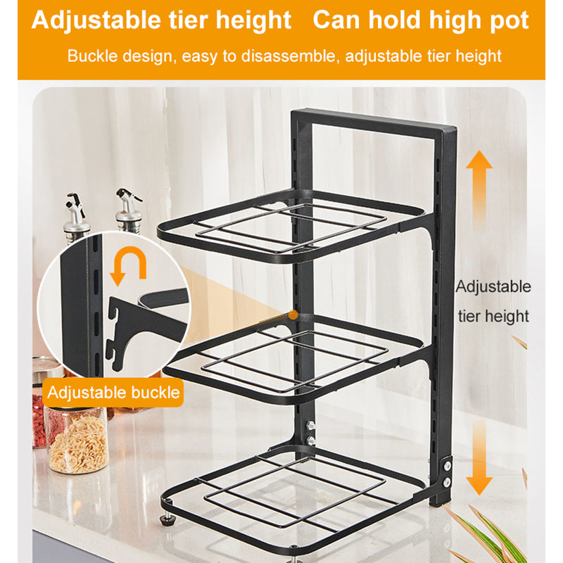 [Durable Material] Kitchen Storage Rack Multi-Layer Adjustable Organizer/Kitchen Rack/Organizing Shelf