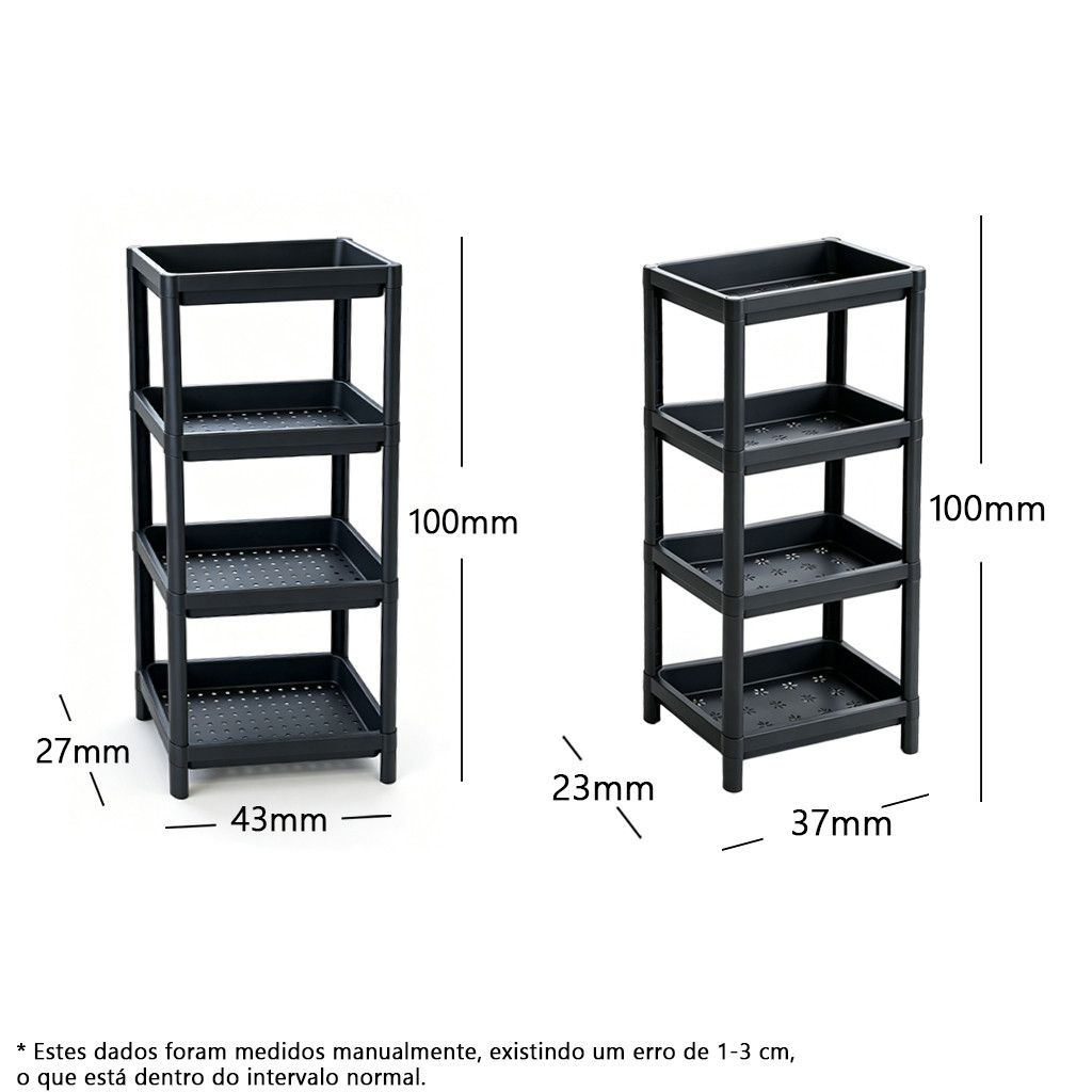 Organizer Shelf with 3 and 4 Multipurpose Modular Plastic Shelves