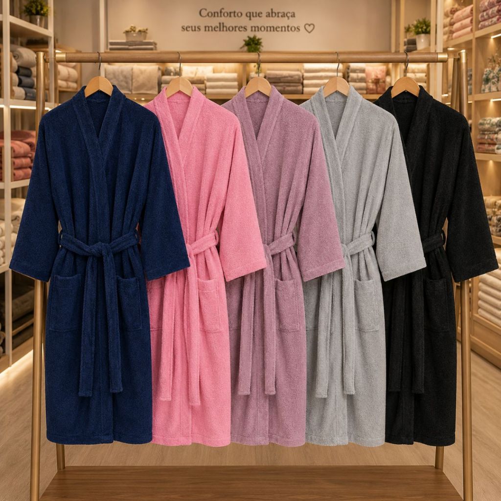 Roupão Feminino Masculino Microfibra Inverno Frio Unissex Banho Robe Hobby Cores