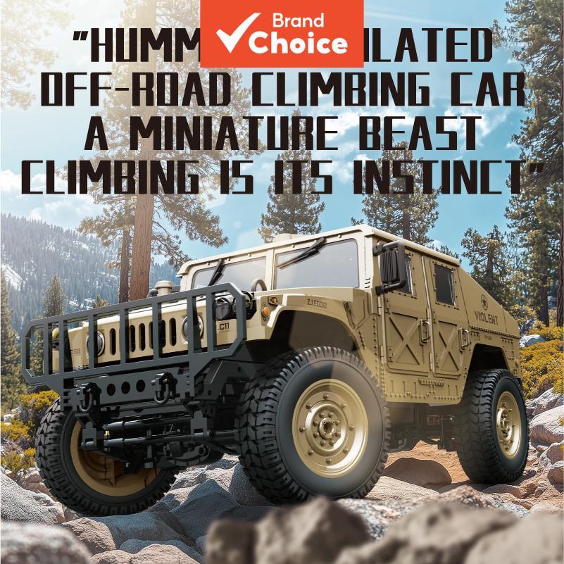 RC Crawler Hummer Caminhão Off Road Escala 1/12 Com Portas Abertas Luzes LED Pneus Todo Terreno Modificáveis Hobby Prese