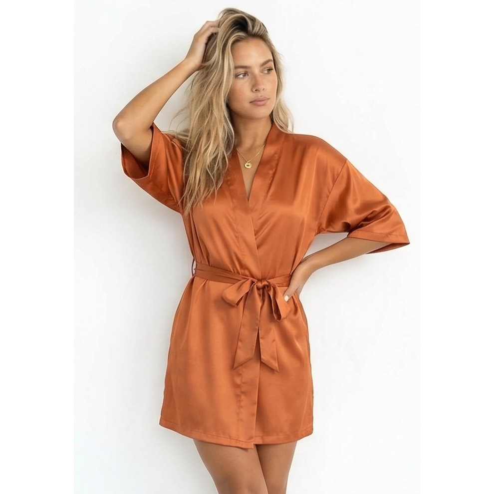 Hobby Robe Cetim Noiva Cor terracota