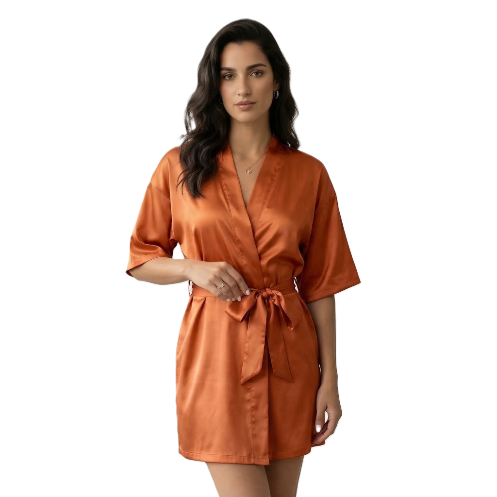 Robe Hobby Cetim Noiva cor terracota