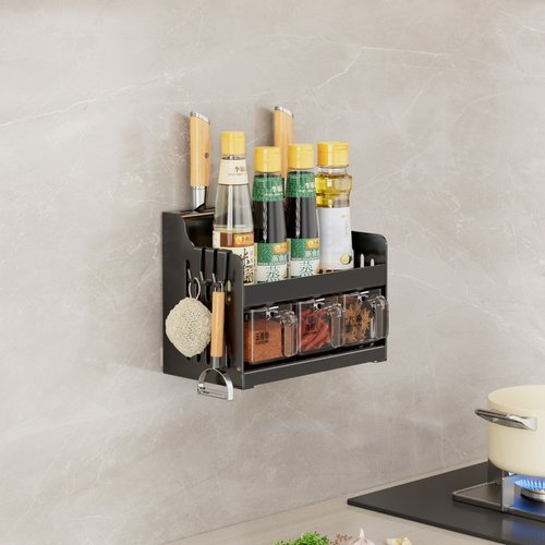 Organizador De Parede Kitchen Rack Multiuso Cozinha Temperos Condimentos Utensilios