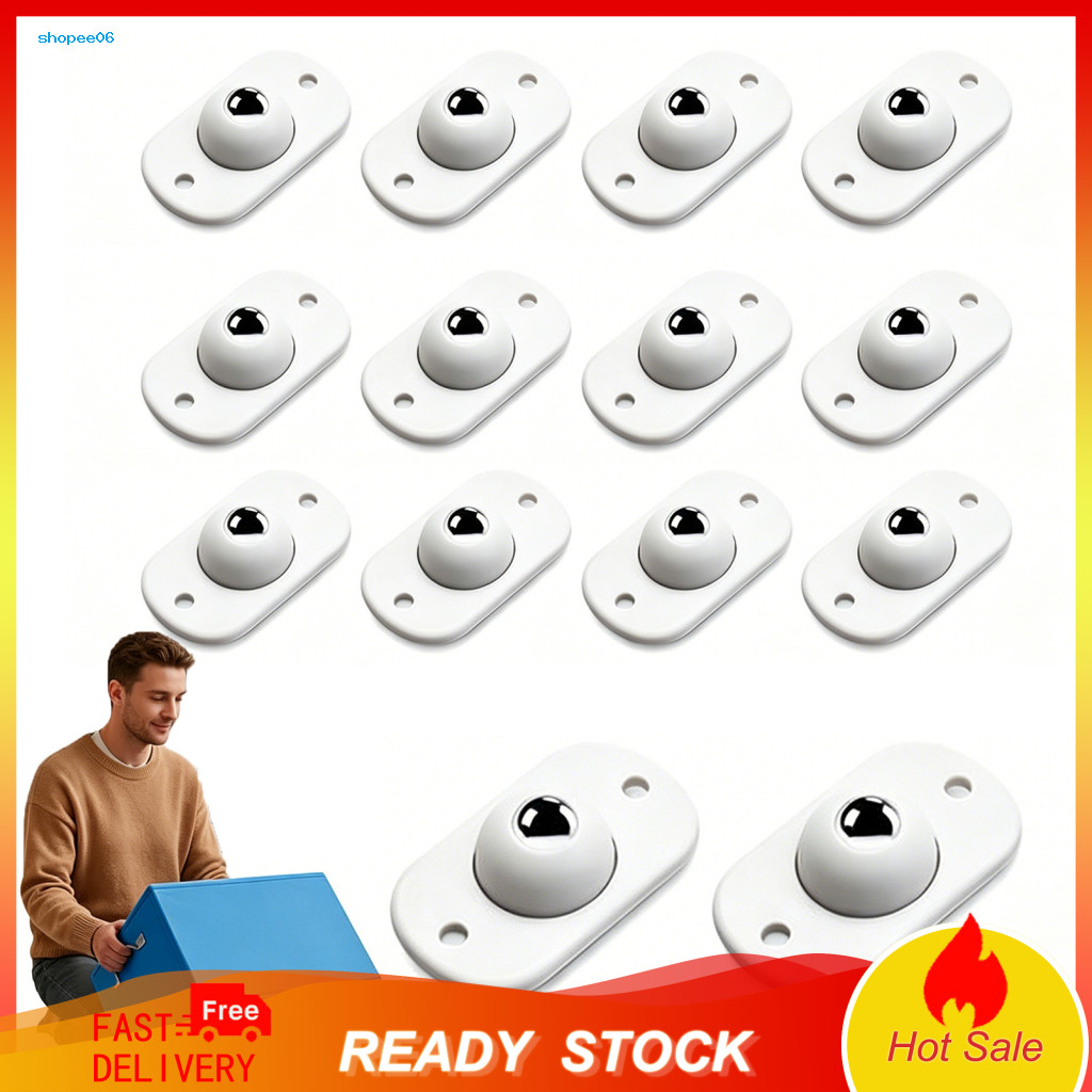 Self Adhesive Caster Wheels Furniture Sliders 20pcs Self-adhesive 360° Rotating Stainless Steel for Kitchen Appliances