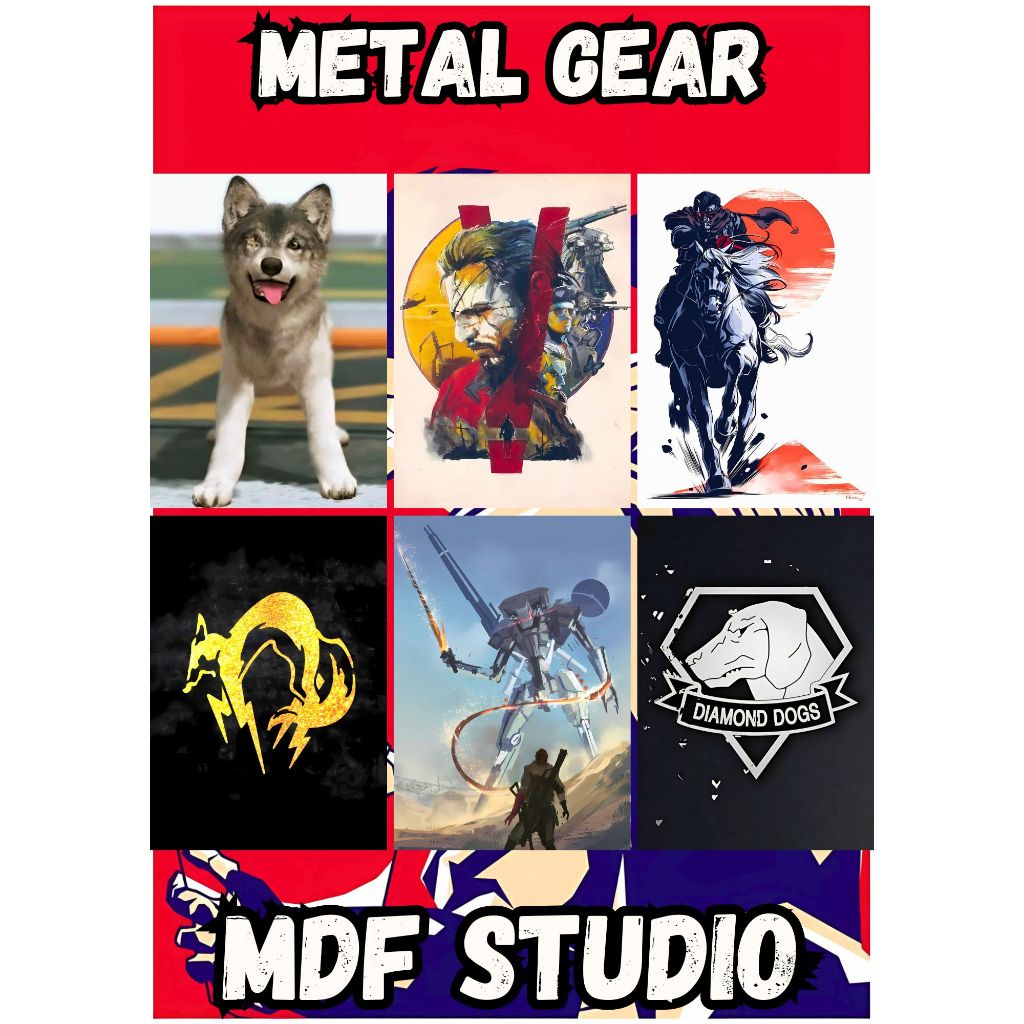 Placas Quadros Decorativos - Posters EM MDF Exclusivos de Metal Gear | Espionagem e Ação Lendária
