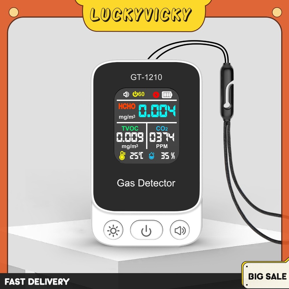 CO2 HCHO TVOC Tester USB Recarregável Multifuncional Testador De Gás Para Uso Diário