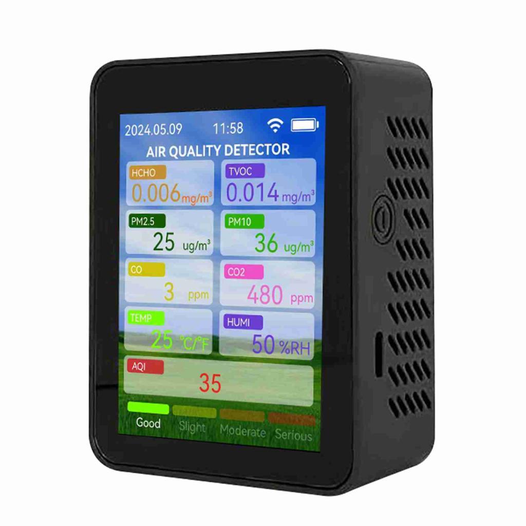 doplay-BR Weytoll WiFi Medidor multifuncional de qualidade do ar doméstico HCHO TVOC Monóxido de carbono CO2 PM2.5 PM10