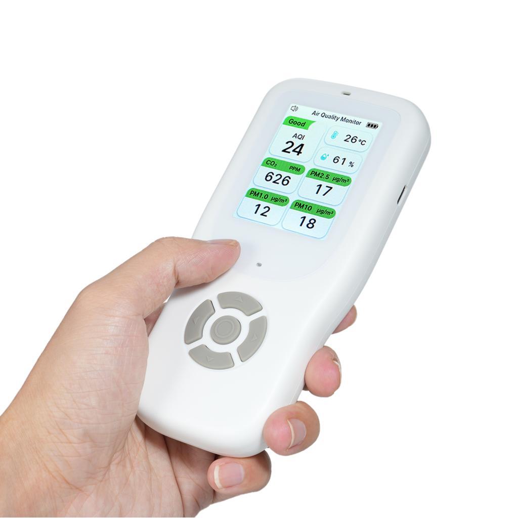 wowohome-BR Monitor de qualidade do ar 9 em 1 portátil interno AQI / CO₂ / PM2.5 / PM1.0 / PM10 / HCHO / TVOC /