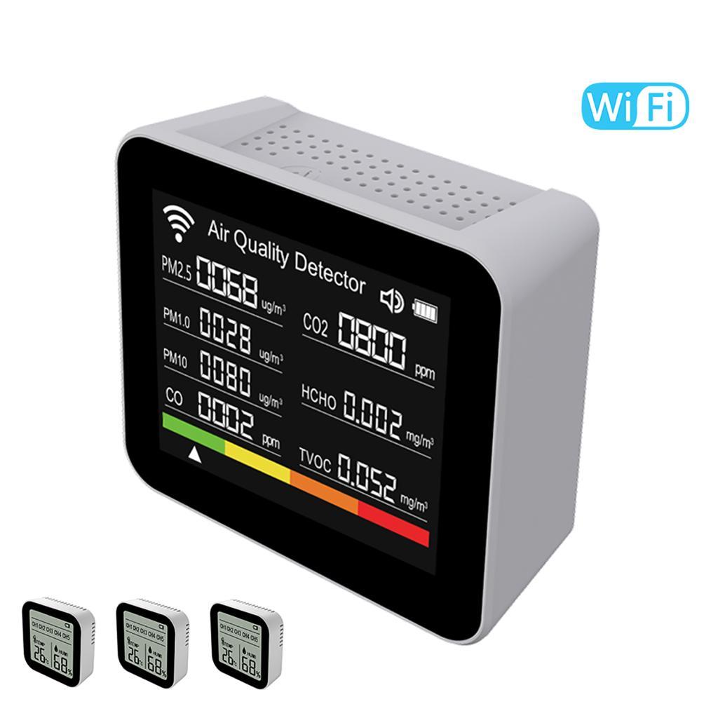 Monitor inteligente de qualidade do ar 20 em 1 Tuya WiFi Medidor de CO2 CO TVOC HCHO PM2.5 PM1.0 PM10 Detector de