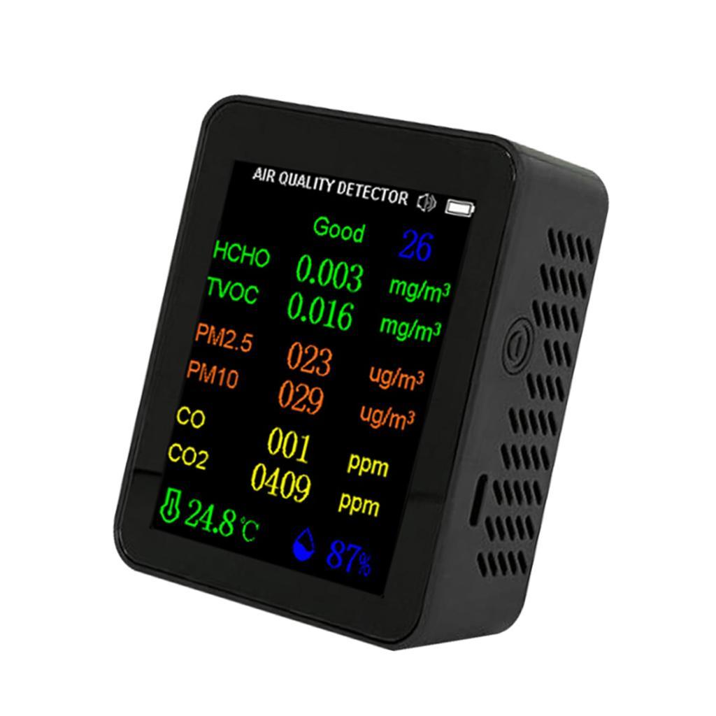 Monitor multifuncional de qualidade do ar Ailgely 9 em 1 PM2.5 PM10 CO CO2 TVOC HCHO testador tela colorida para