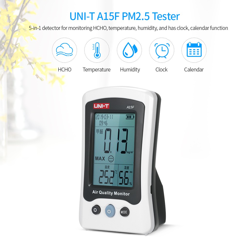 Monitor Analisador De Temperatura UNI-T A15F HCHO Medidor De Umidade Do Ar Detector De Gás De Qualidade Ambiental