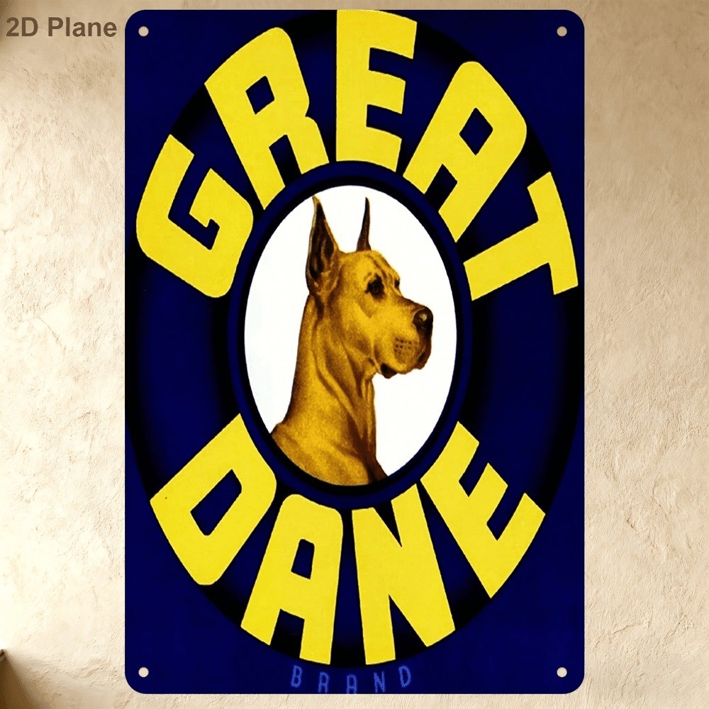 CIFbuy Great Dane Placa De Parede De Metal Para Amantes De Cães , Presente Decoração De Casa