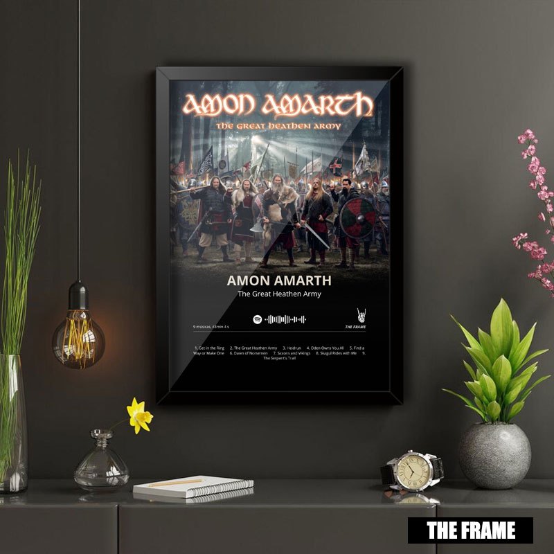 Quadro Decorativo A4/A3 Spotify Album The Great Heathen Army Amon Amarth