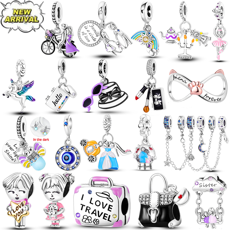 Unicorn Pendant Pingente Real plata 925 Silver Charms Fit Pulseira Original Colar Diy Boy Girl Bead For Jewelry Gift