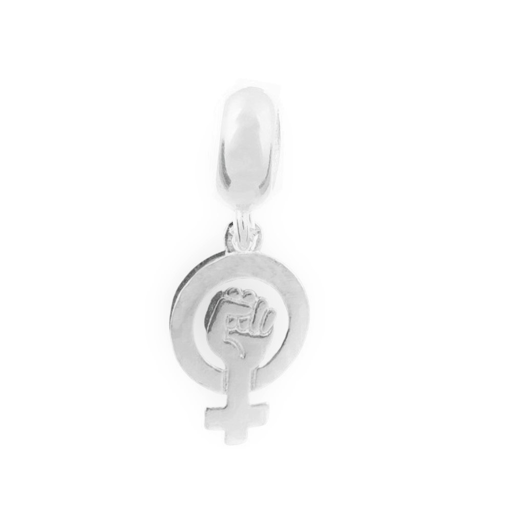 Berloque Símbolo do Feminismo Girl Power em Prata 925