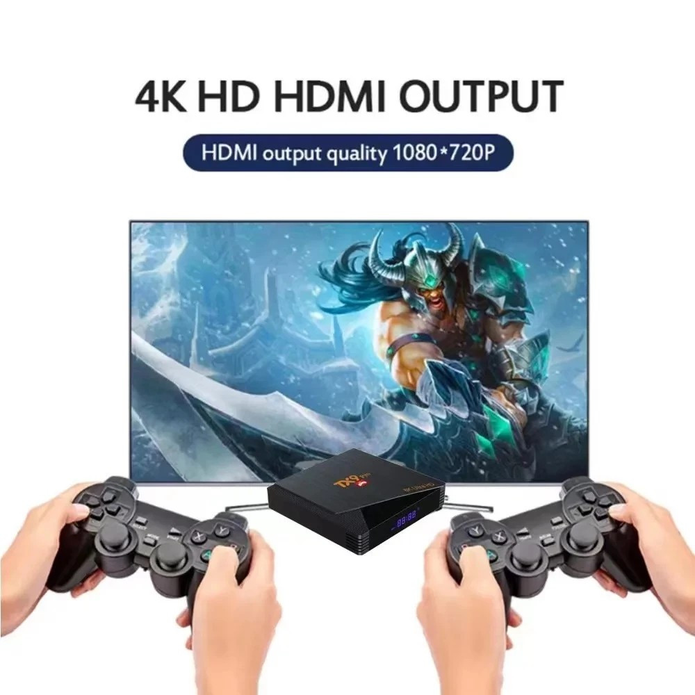Console Game TX9 Pro Com 2 Controles Wireless Com 10000 Jogos