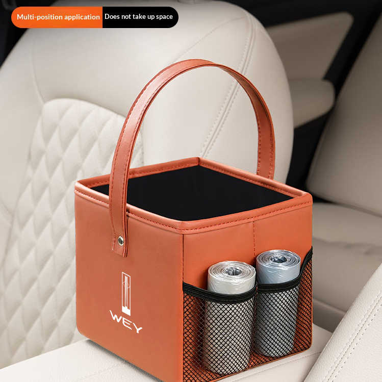 Saco De Armazenamento Interior Dobrável De Couro Para Lixo De Carro Great Wall GWM Wey Coffee 02 01 VV7 VV6