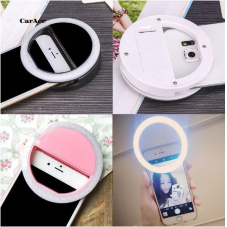 Anel de Luz Portátil com Presilha Iluminação LED para Selfie para Celular iPhone Android Recarregável RING LIGHT
