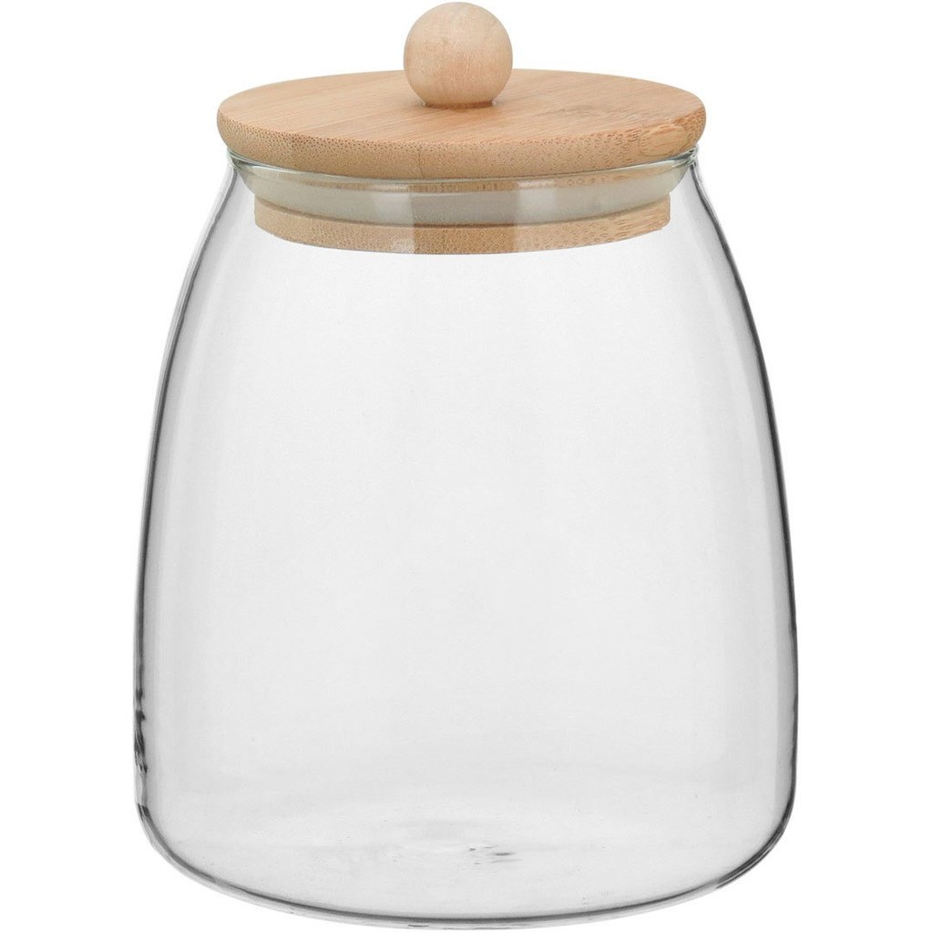 Pote Table Mantimentos com Tampa Borosilicato Tampa Home&Co Bambu 15x11x11 900ml