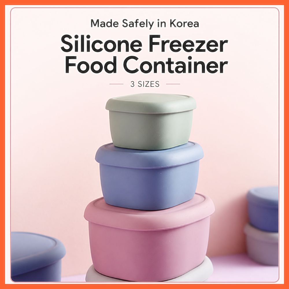 [J-Table] Fabricado Na Coreia Recipiente De Alimentos Para Freezer De Silicone Premium Organizador De Conteúdo De Micro-