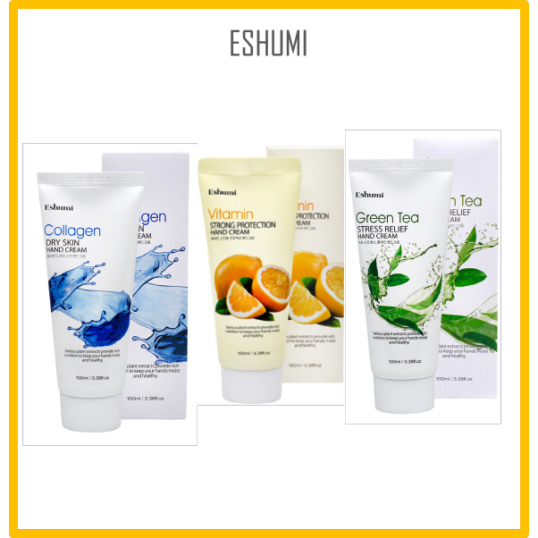Eshumi Creme De Mão Vitamina Proteção Forte , Alívio Do Stress Chá Verde , Pele Seca Com Colágeno / Eshumi Hand Cream Vitamin Strong Protection, Green Tea Stress Relief, Collagen Dry Skin