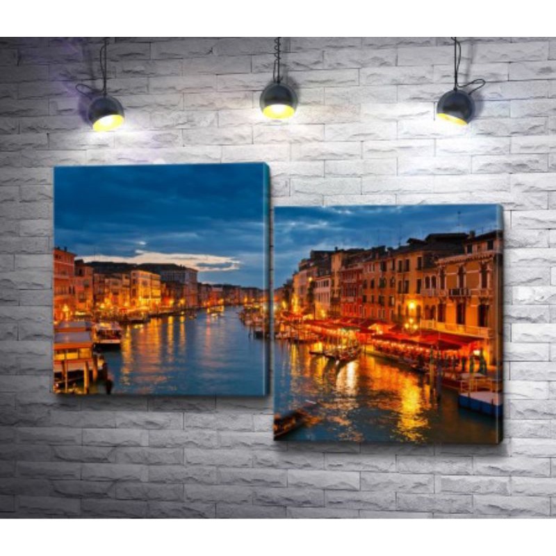 Quadros Decorativos Veneza Itália vista linda aguas Decoração De Quarto e Sala Kit 2pcs 50x30 #141