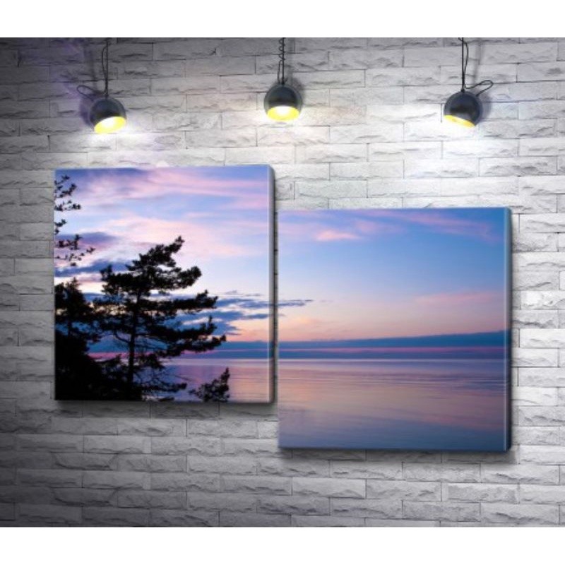 Quadros Decorativos vista bosque mar Decoração De Quarto e Sala vista bosque mar Kit 2pcs 50x30 #144