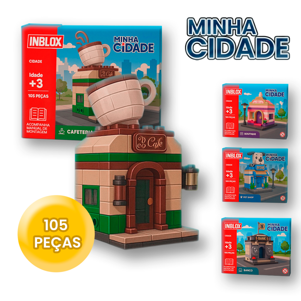 Brinquedo Vista de Rua de Montar Minha Cidade Inblox Brinquedo Educativo para Crianças