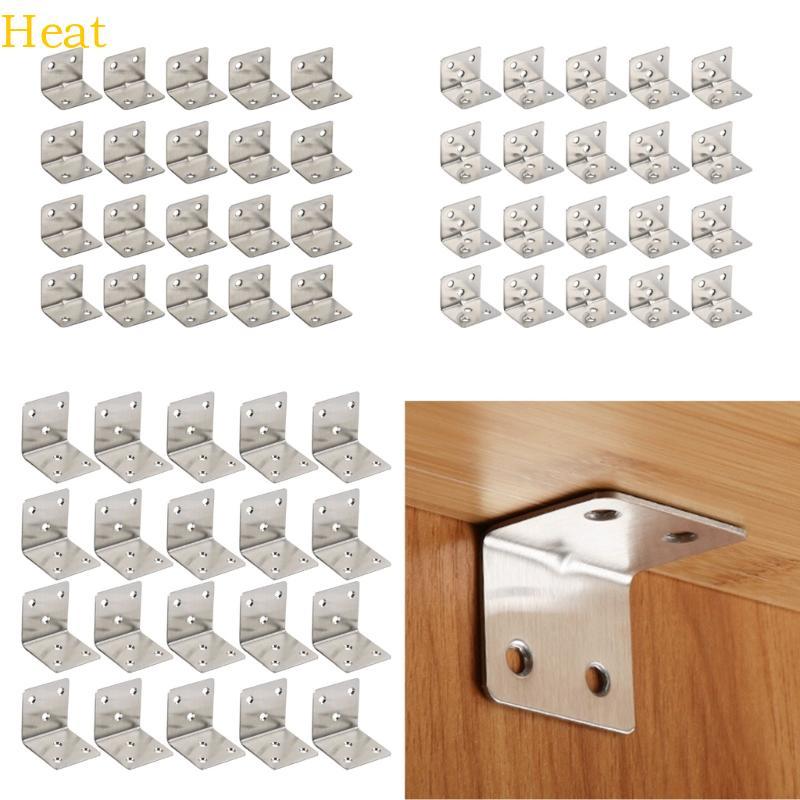 Calor 20xHeavy Duty Metal Corner Brace L Shape Mount Para Prateleiras Cor Prata Móveis Hardware