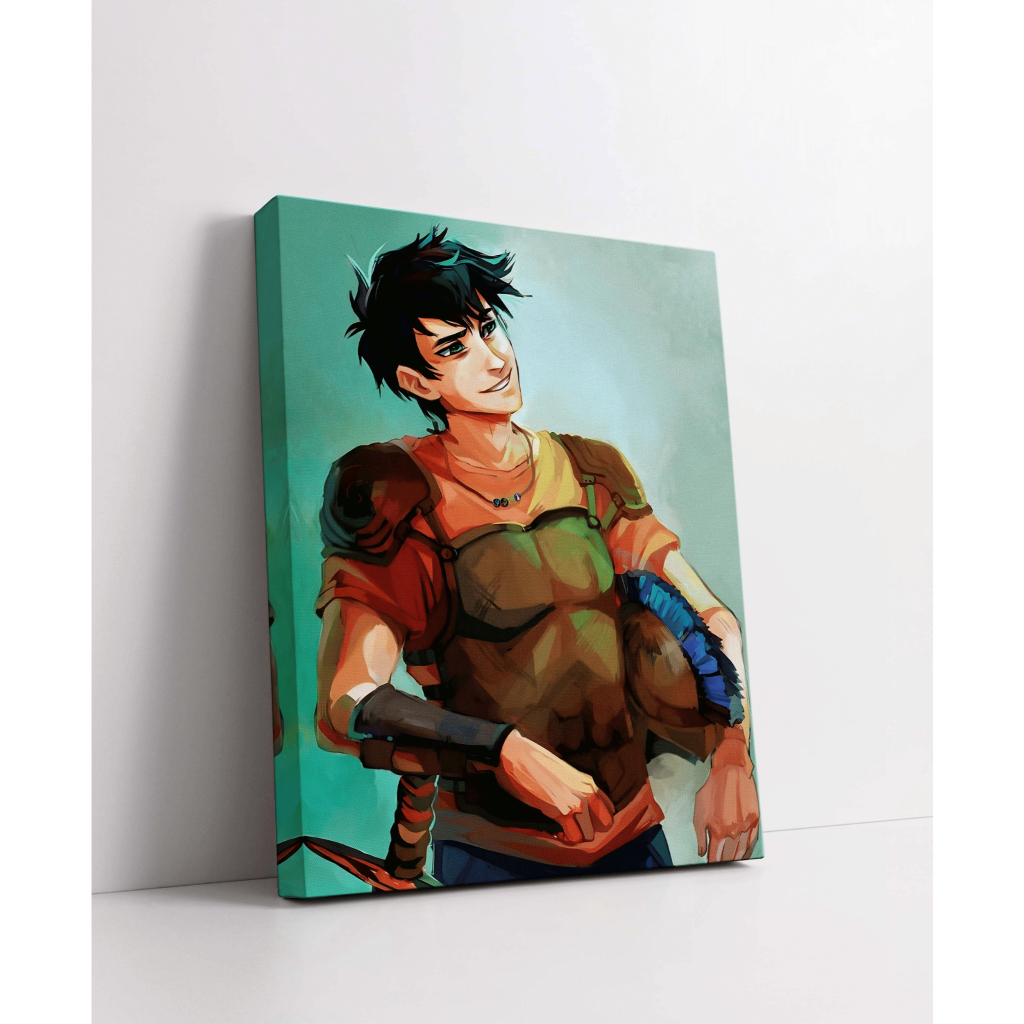 Tela Decorativa Sublimada em Tecido Borda Infinita Quadro Percy Jackson Personagens Livros Série 21x30cm