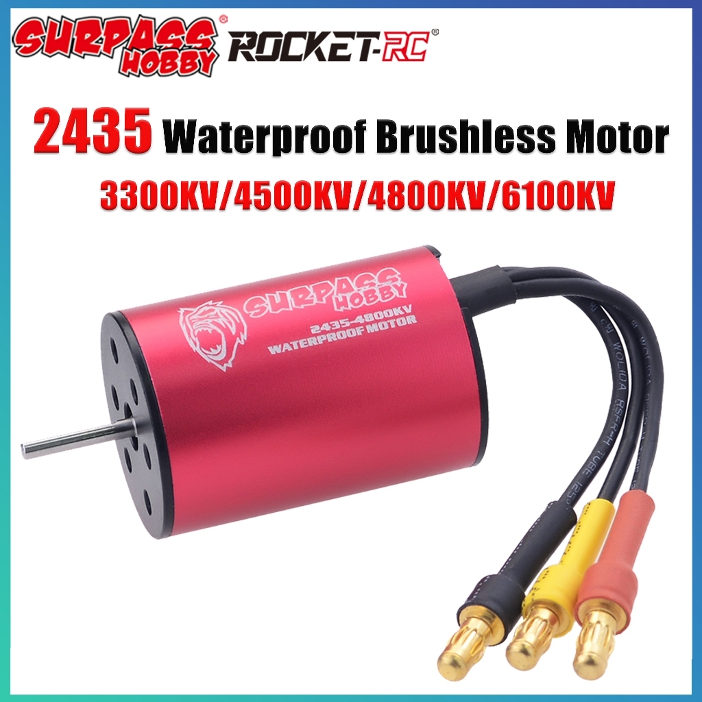 SURPASS HOBBY 2435 Motor À Prova D'água Sem Escova 3300KV 4500KV 4800KV 6100KV Para Redcat 1/16 1/18 RC Buggy Drift Raci